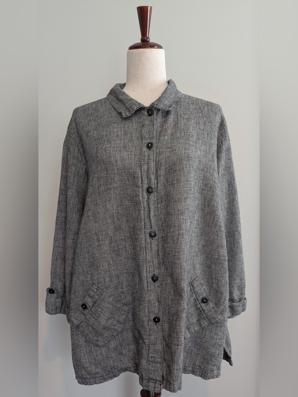 Hot Cotton by Marc Ware Women’s Lightweight Linen Cotton Jacket Gray XL